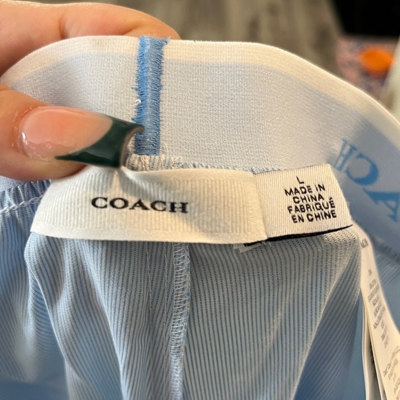 Coach blue pajamas 2 piece SET size L NWOT - Picture 14 of 15
